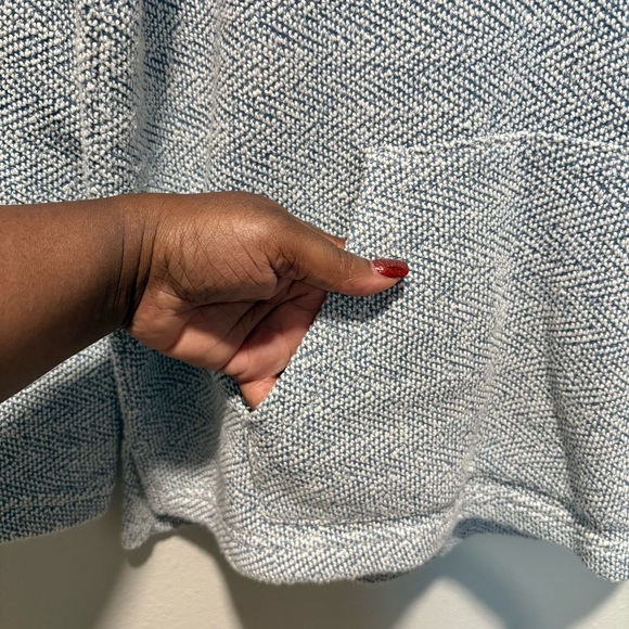 Faherty Beach Terry Hoodie Whitewater Blue Pocket Size L Lounge Cozy Casual - Picture 3 of 10